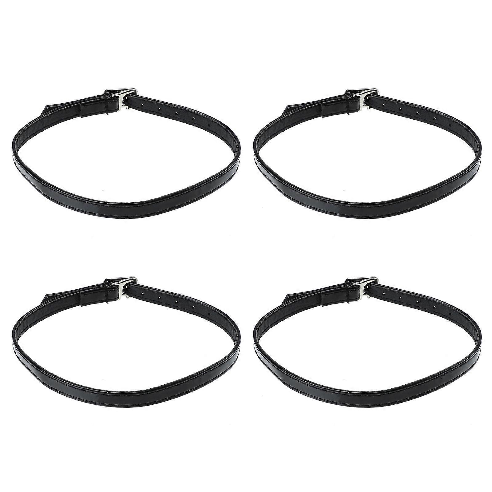 Elastic Shoe Ankle Straps High Heel Shoe Strap Black Imitation Leather Buckle Design For Walking 2Pairs