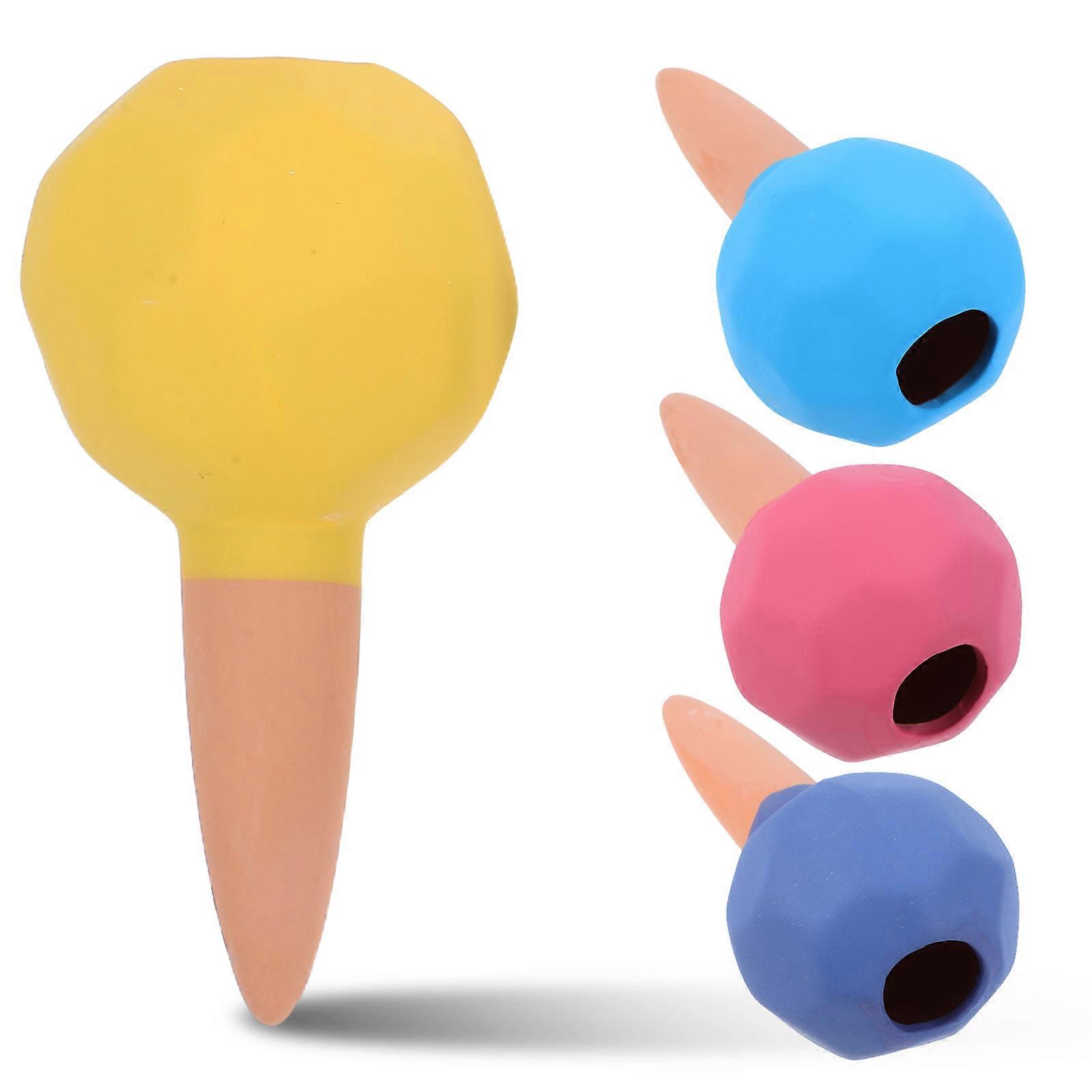 4pcs Self Watering Spikes, Polygonal Terracotta Plant Watering Devices for Effortless Hydration, Stylish Design for Busy Plant Lovers