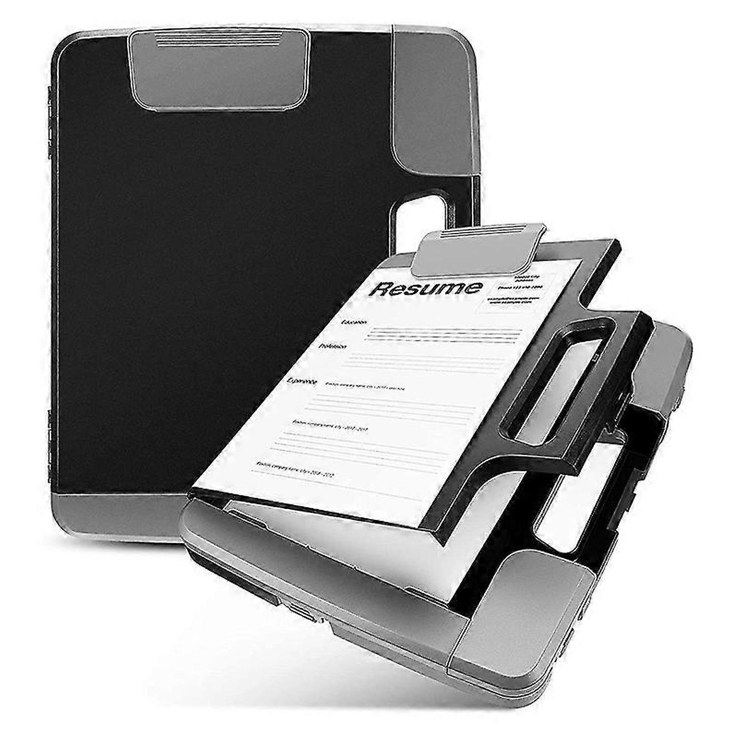 Black Clipboard with Storage Plastic Clipboard Storage Case with Handle Storage Construction Binder