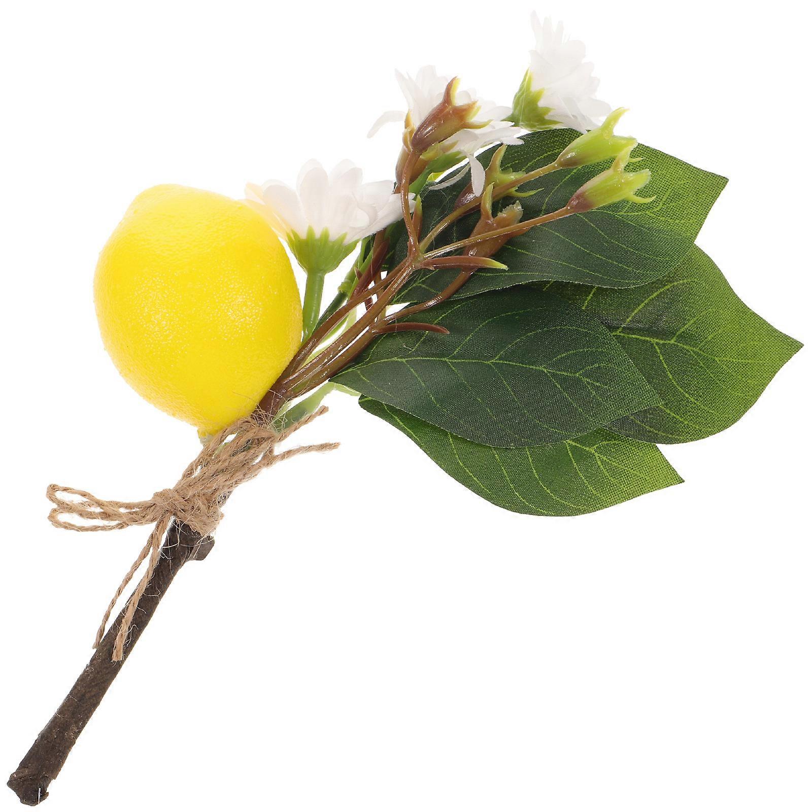 Artificial Flower Lemon Imitation Plastic Branches Home Decor Party Scenes 20.5x13cm Realistic Simulation 1Pcs