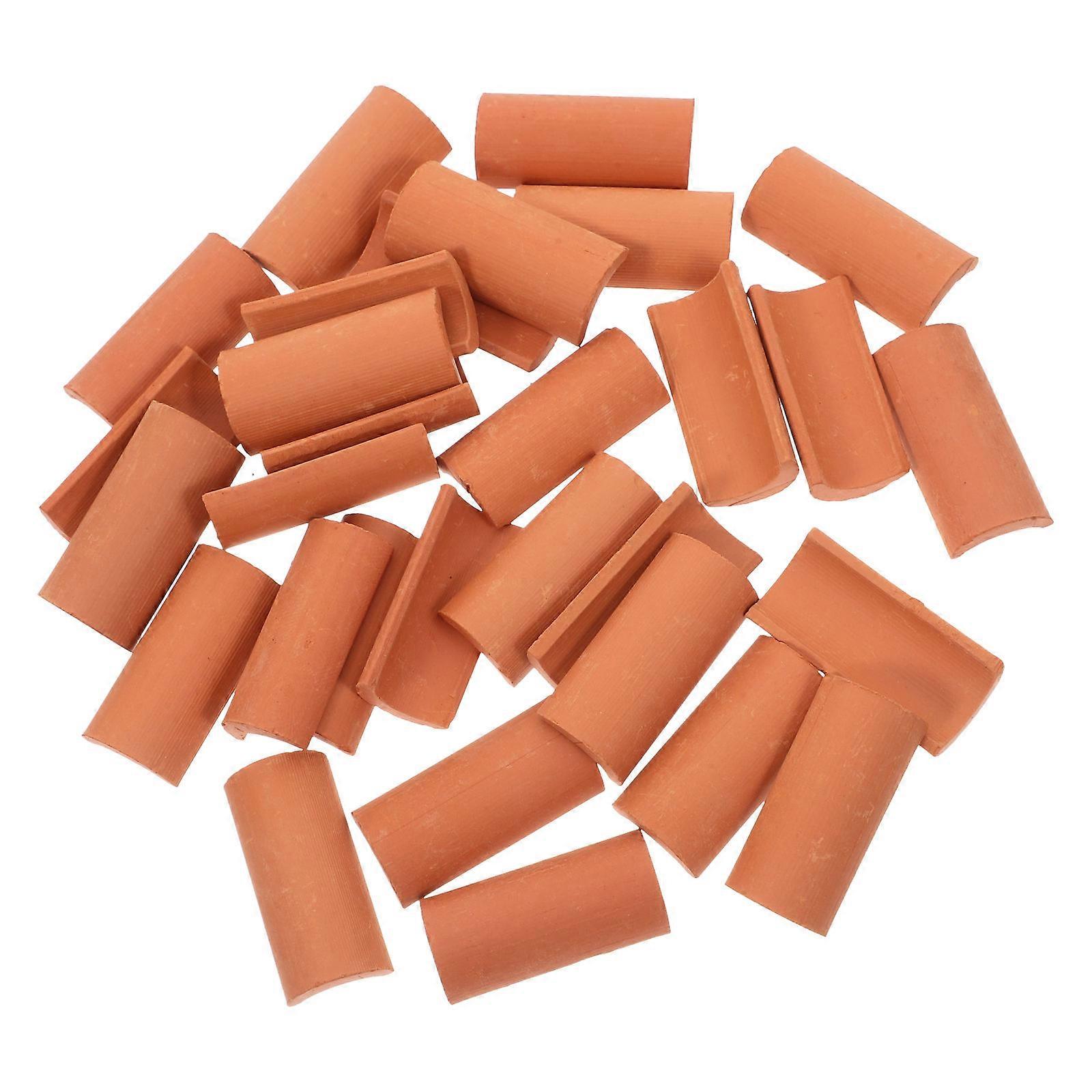 30pcs Miniature Roof Tiles, Realistic Tiny Model Bricks for DIY Dollhouse Building – Easy to Install, Safe Material for Creative Miniature Decor &