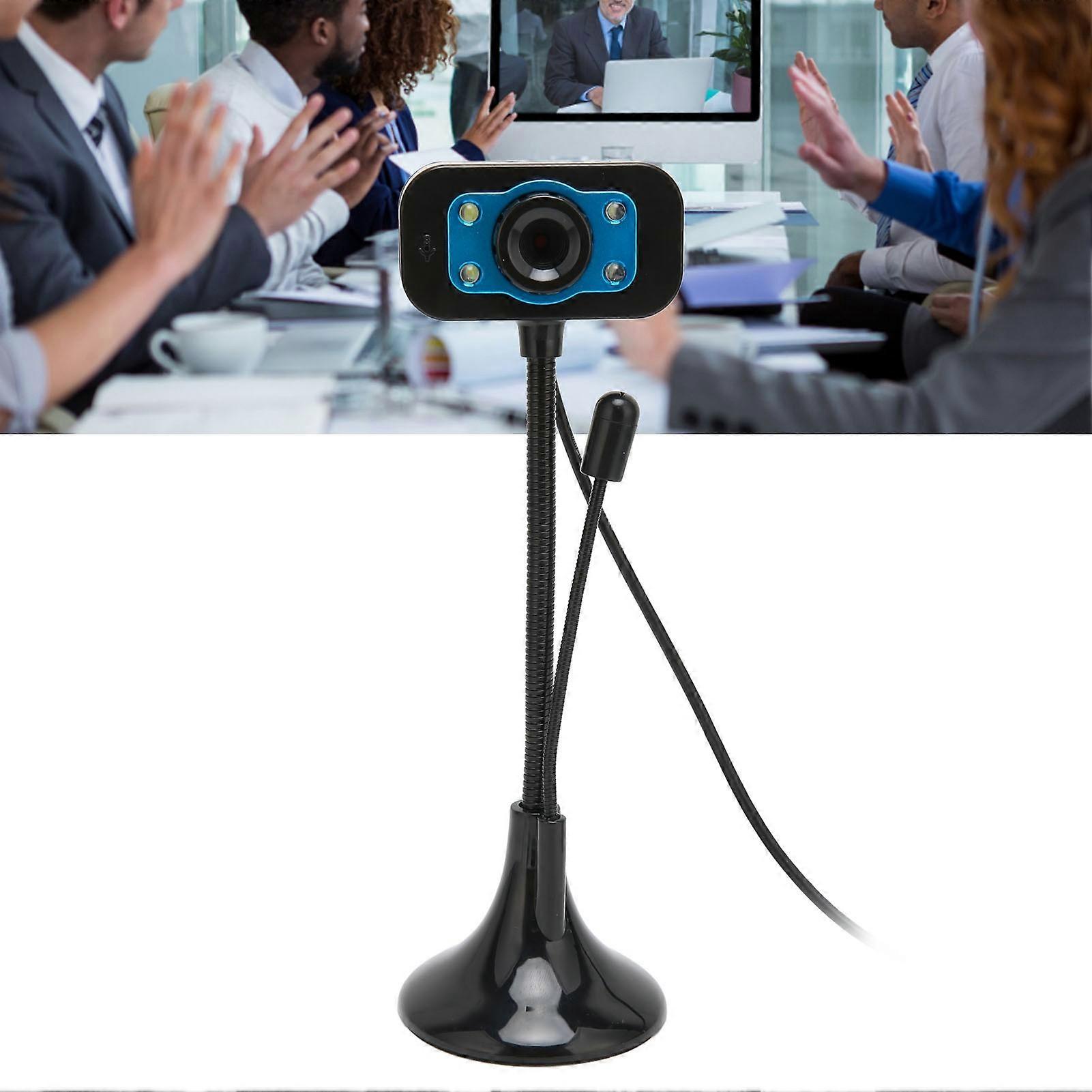 High Definition Webcam, Manual Focus, USB Streaming Webcam with LED Fill Light Microphone