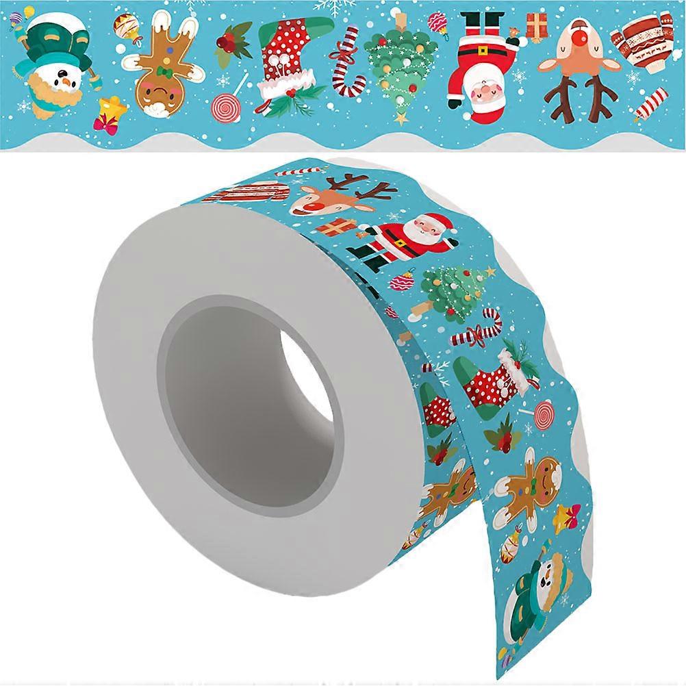 Christmas Bulletin Board Border Sticker Multi-Colored Decorative Classroom Decoration 20M in Length 7CM in Width 1 Roll