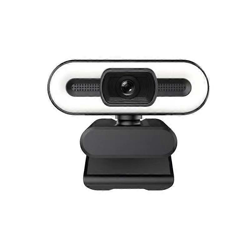 4K HD webcam with LED ring light and USB microphone