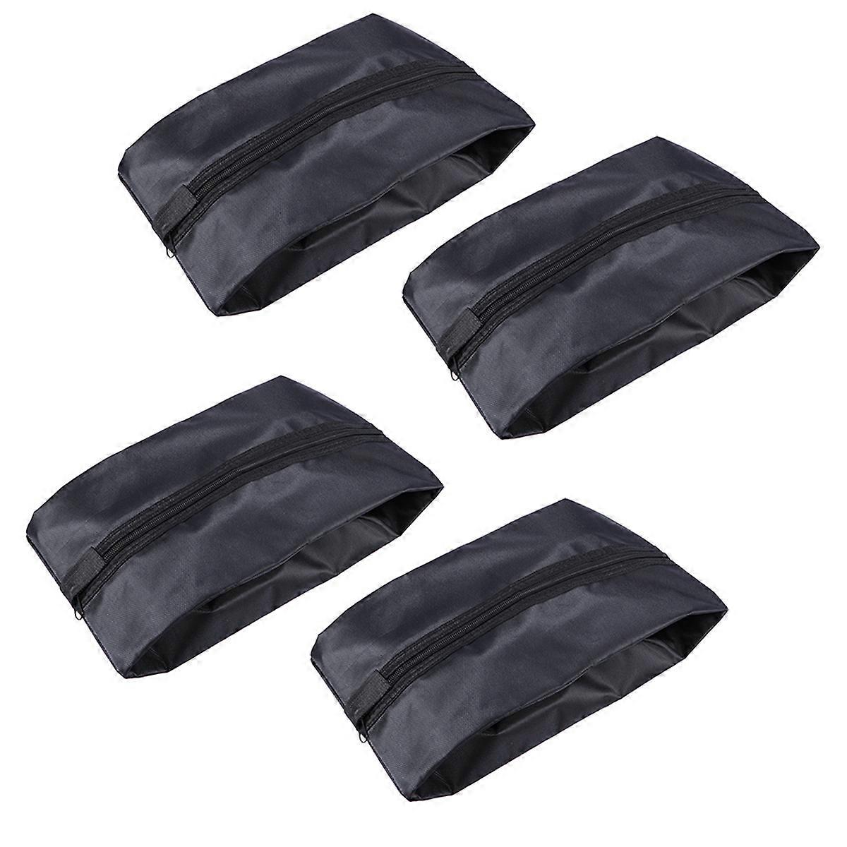 Erkekler için Seyahat Ayakkabı Çantaları Taşınabilir Oxford Bez Saklama Kutusu Ayakkabılar için Tatil Seyahat Siyah 37X17.5X0.5cm 4 Adet