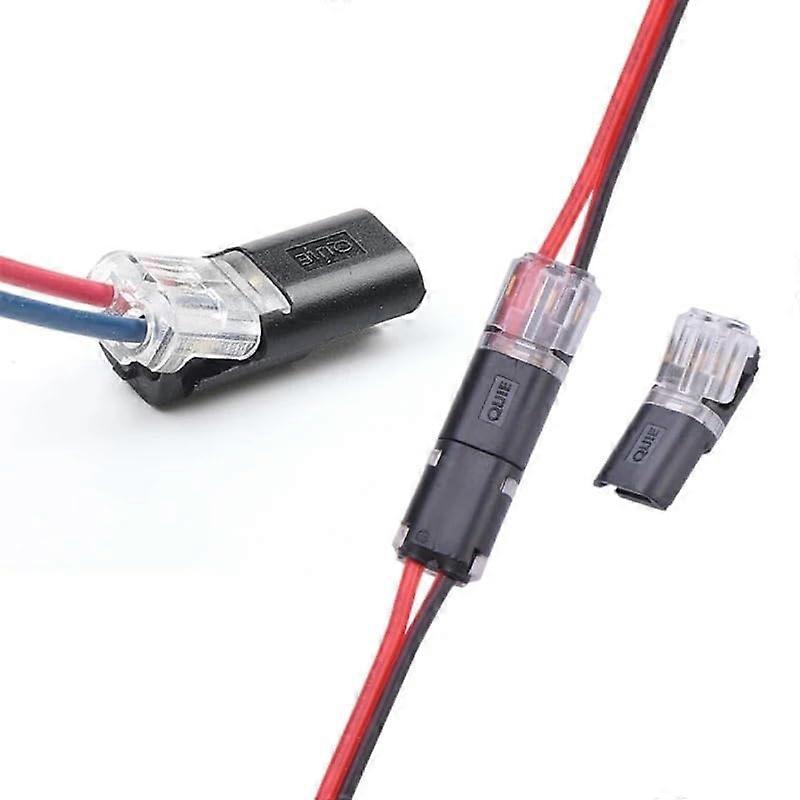 2 Pin Pluggable Wire Connector 10 Pack Quick Splice Electrical Crimp Terminals 22-20AWG for LED Car Wiring