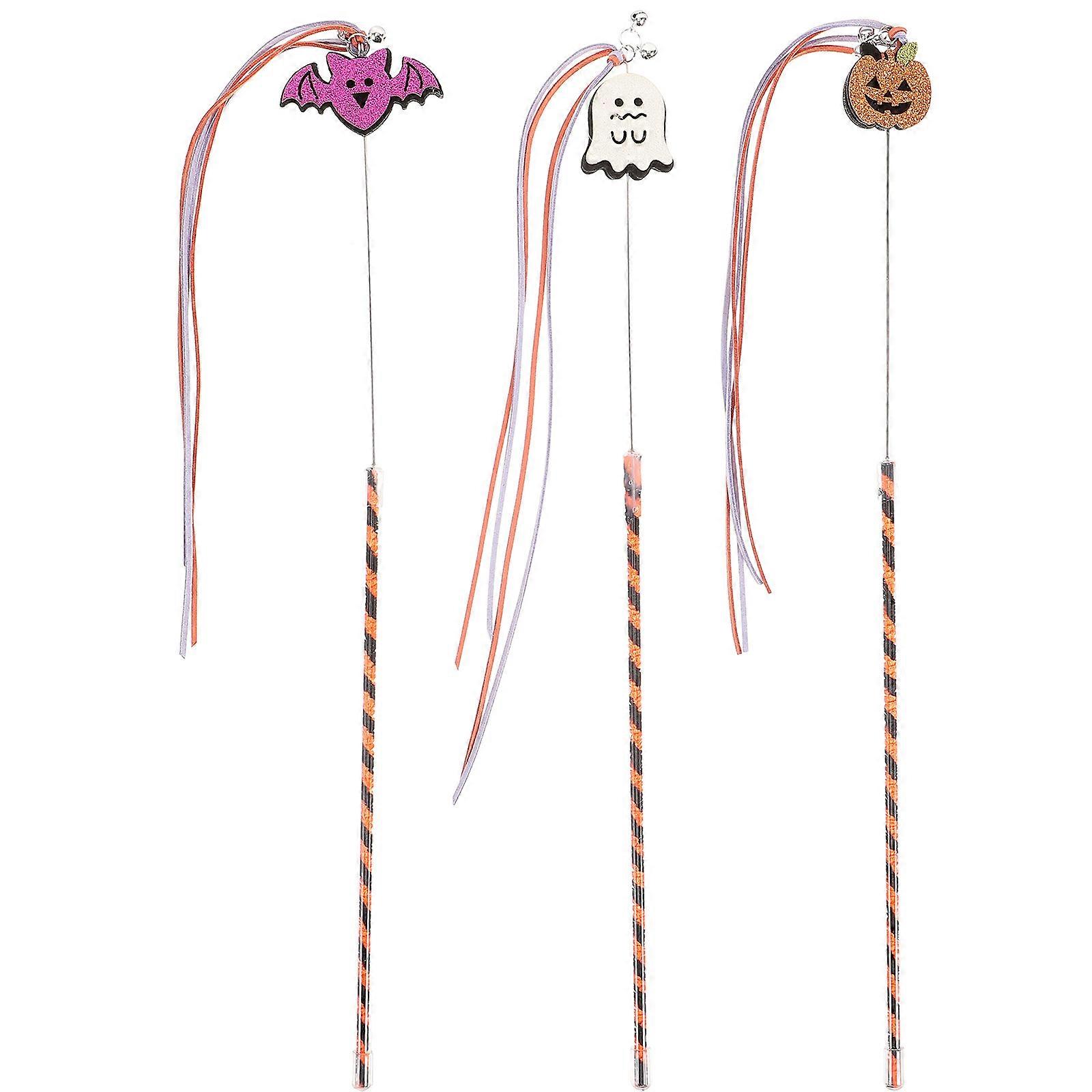 Cat Teaser Interactive Training Kitten Toys Halloween Themed Simple Shape 3Pcs
