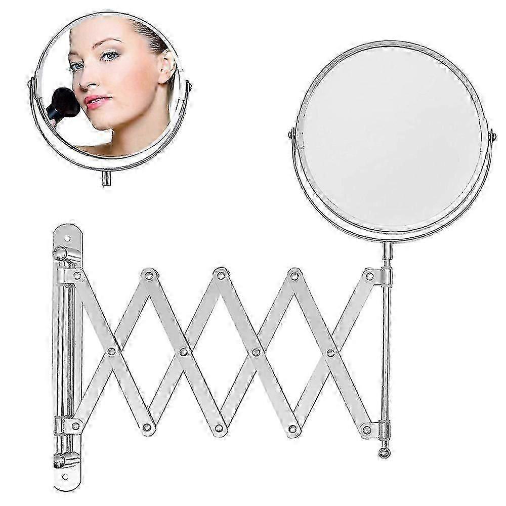 Elegant Magnifying Vanity Mirror, Retractable Bathroom Mirror 360 Degree Swivel, With Space Saving Design And Extendable Arm For Bathroom, Guest