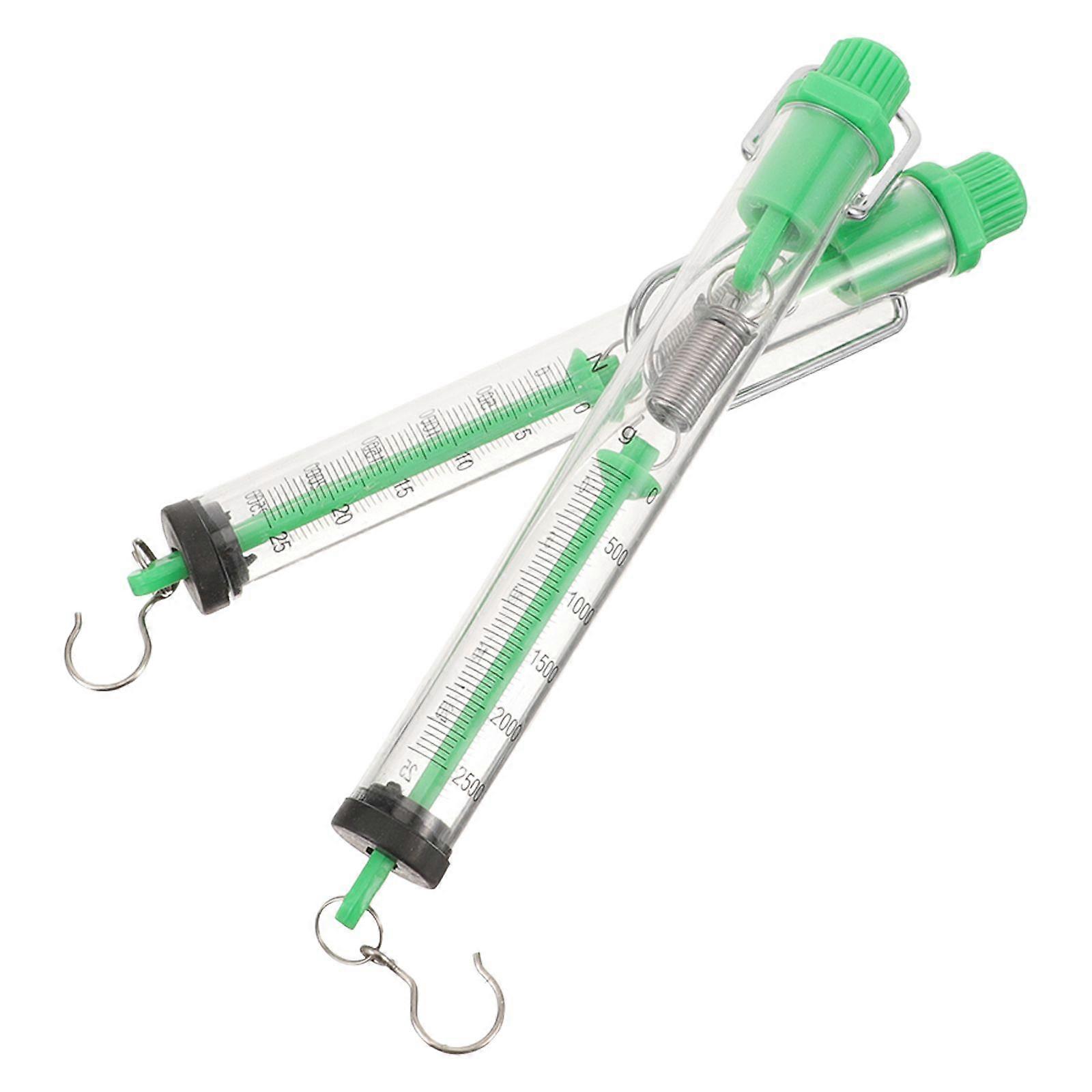 2pcs Portable Spring Scale Cylinder Dynamometer Spring Balance with Hanging Hook