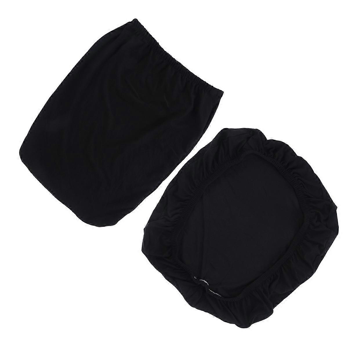Seat Covers for Office Chairs Split Polyester Black 52x38x0.5cm Washable Non-wrinkle 2Pcs