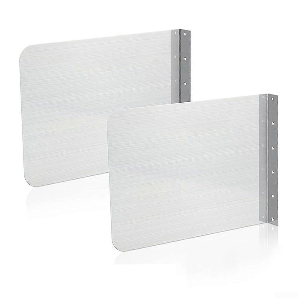 Stainless Steel Side Splash Guards 2-Piece Set, Wall-Mount With Screws, 15 X 6 In And 17 X 12 In (Large)