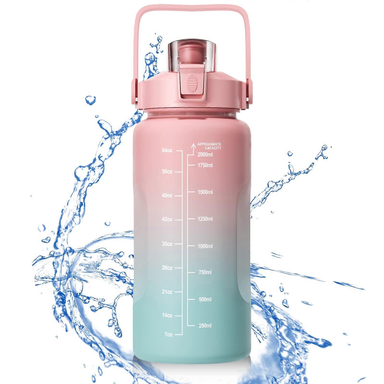 Water Bottle, 2 Litres, BPAFree, LeakProof,, Reusable (Pink)
