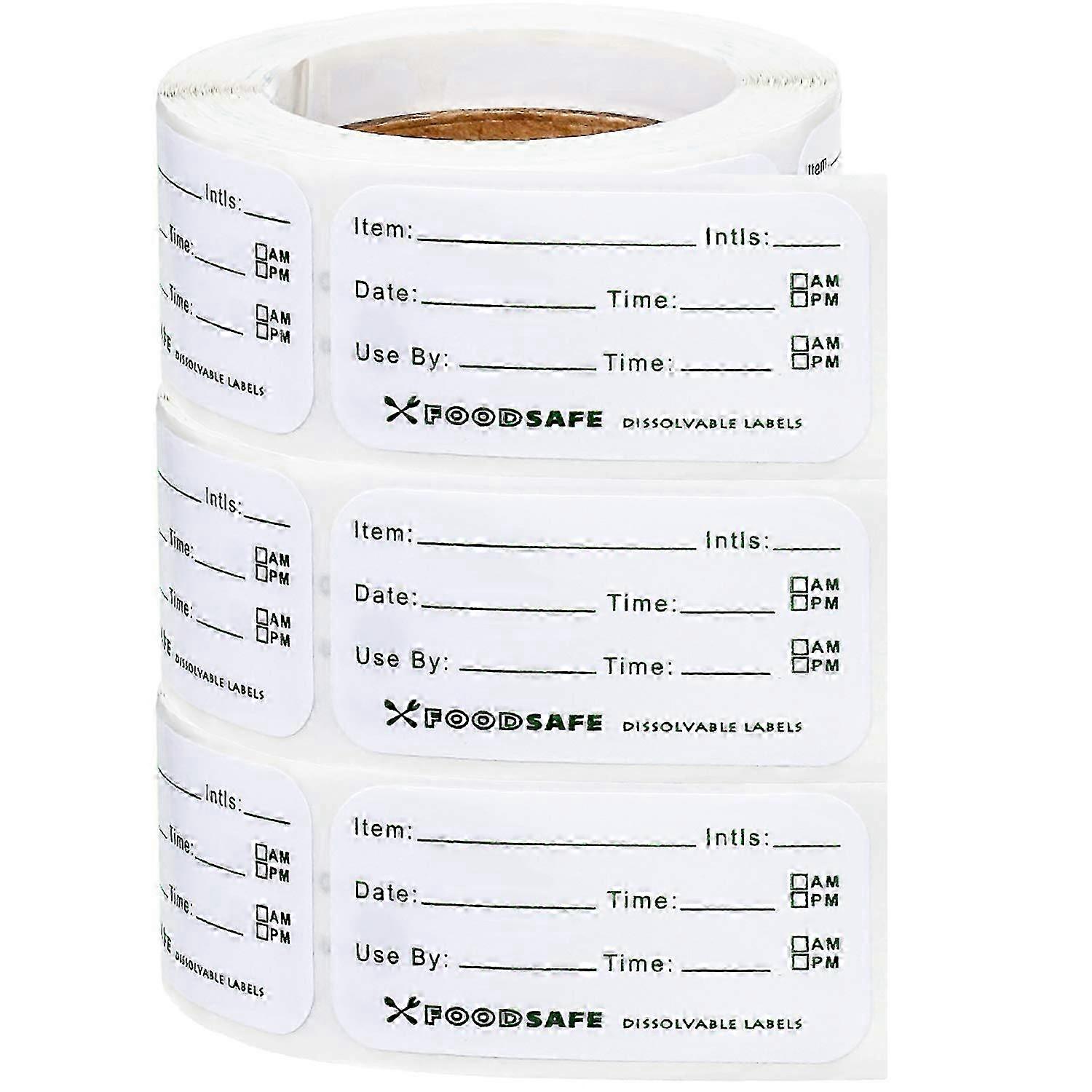 750 Pieces Food Labels for Catering, Dissolvable Food Storage Labels for Easy Removal and Freezer Usage, Food Safety Date Stickers for Kitch