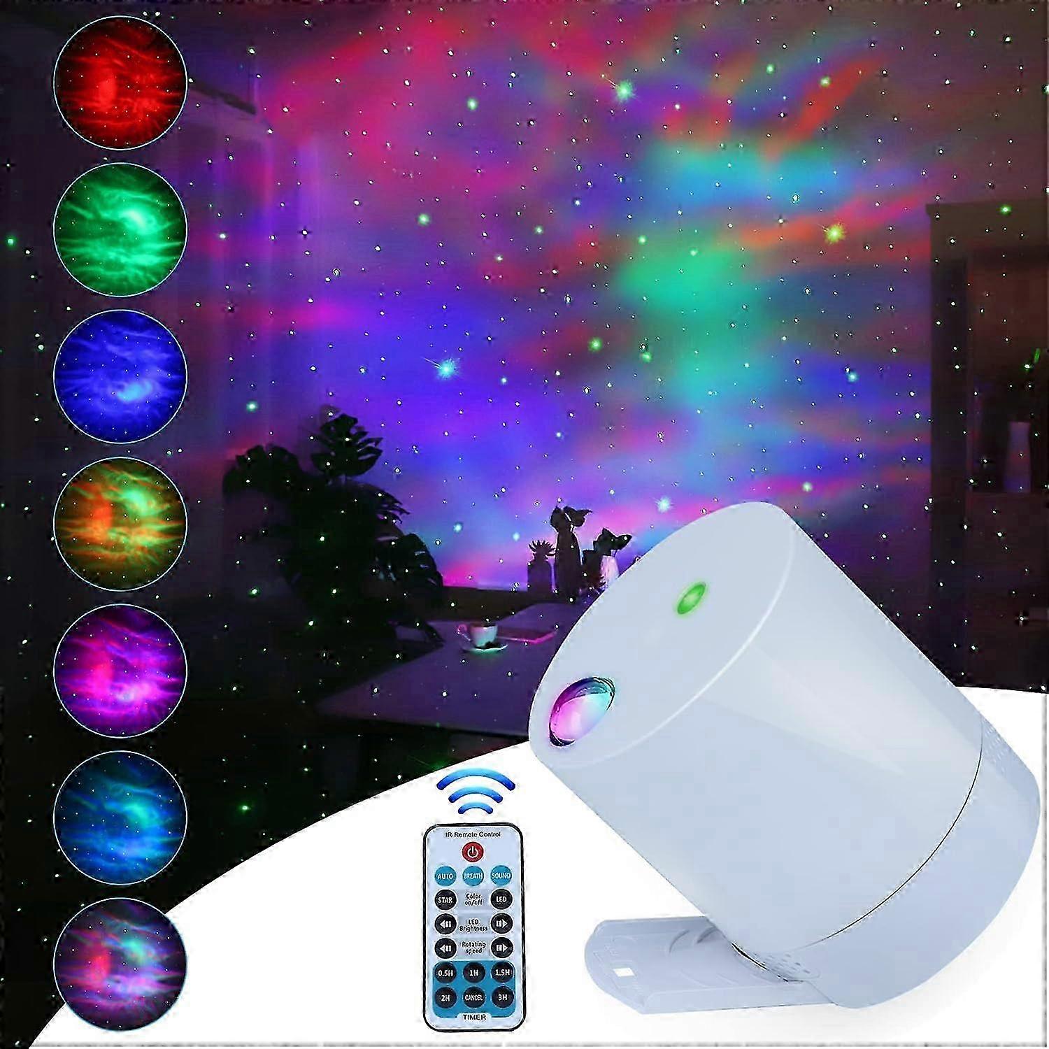 Ocean Wave Galaxy Light with Remote Control, Nebula for Children's Room with Adjustable Speed and Brightness, LED Star Projector Lamp