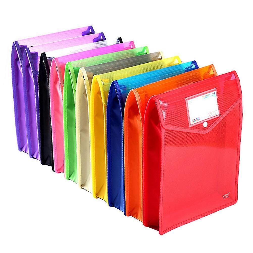 File Folder Organizer Portable School Office Document Holder Assorted Color 33x25cm Storage 10Pcs