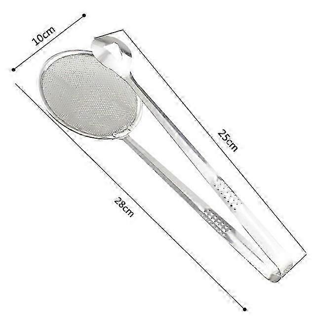 Stainless Steel Colander Strainer with Long Handle for Oil-Water Separation and Grease Trapping