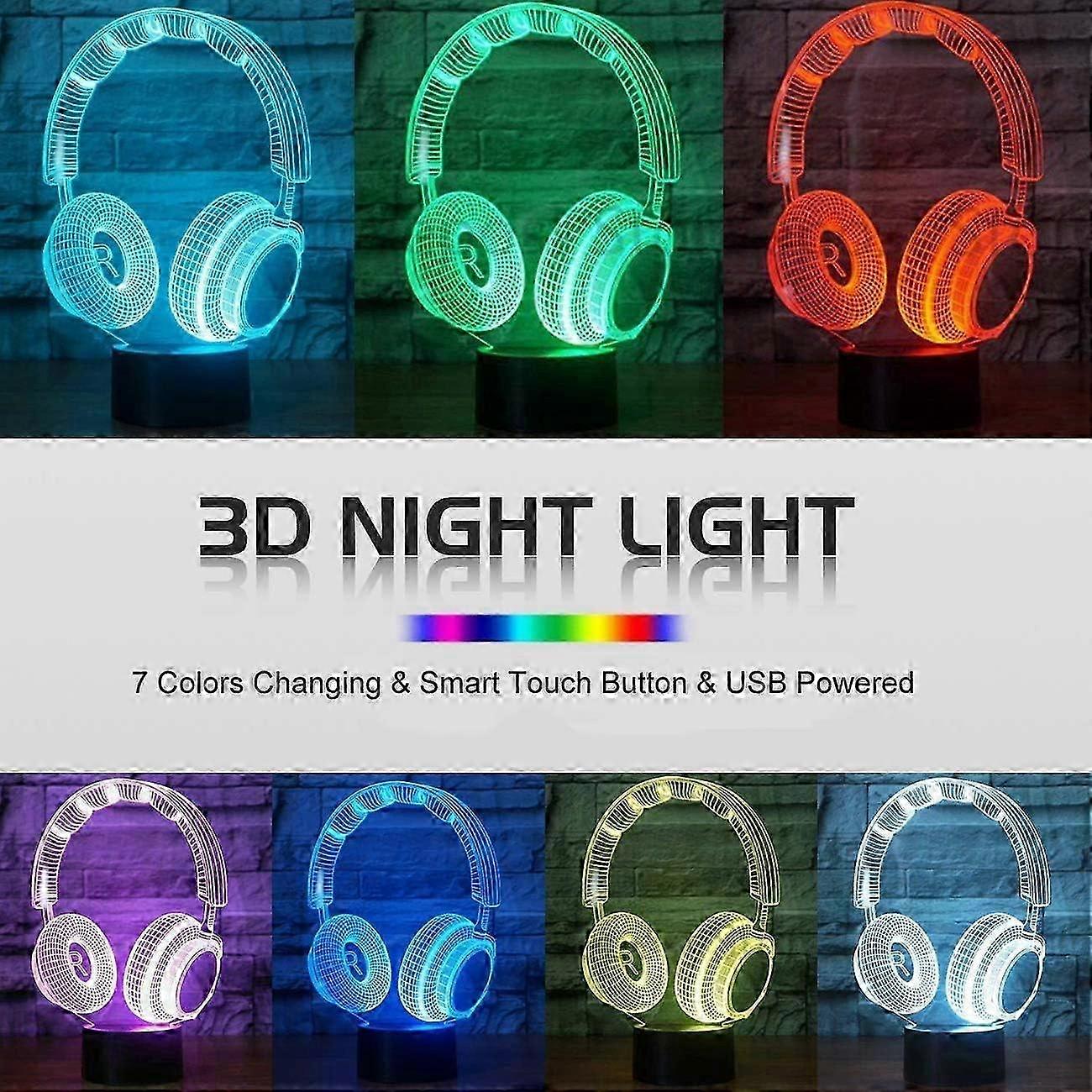 3D Optical Illusion Night Light for Kids' Bedroom Bedside Table Creative Gift with USB