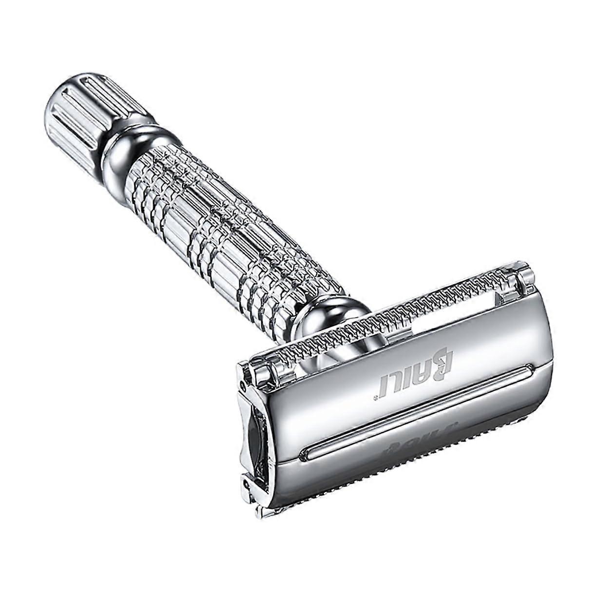 Manual Razor DoubleEdged Razor Blades Beard Conditioner Kit Travel Razor On Shave Razor Men's Razor Manual Beard Razor Silver