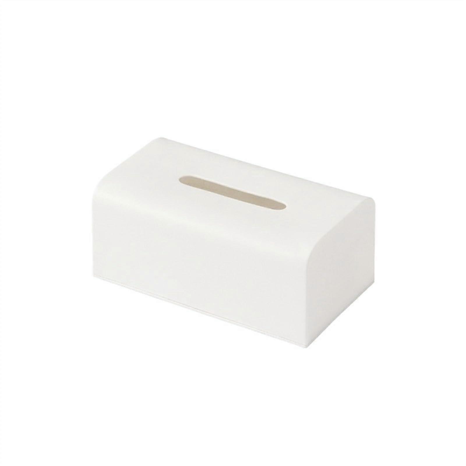 Cosmetic Tissue Box Plastic Square Tissue Holder for Home and Kitchen, Large White Napkin Dispenser, Simple Stylish Organizer