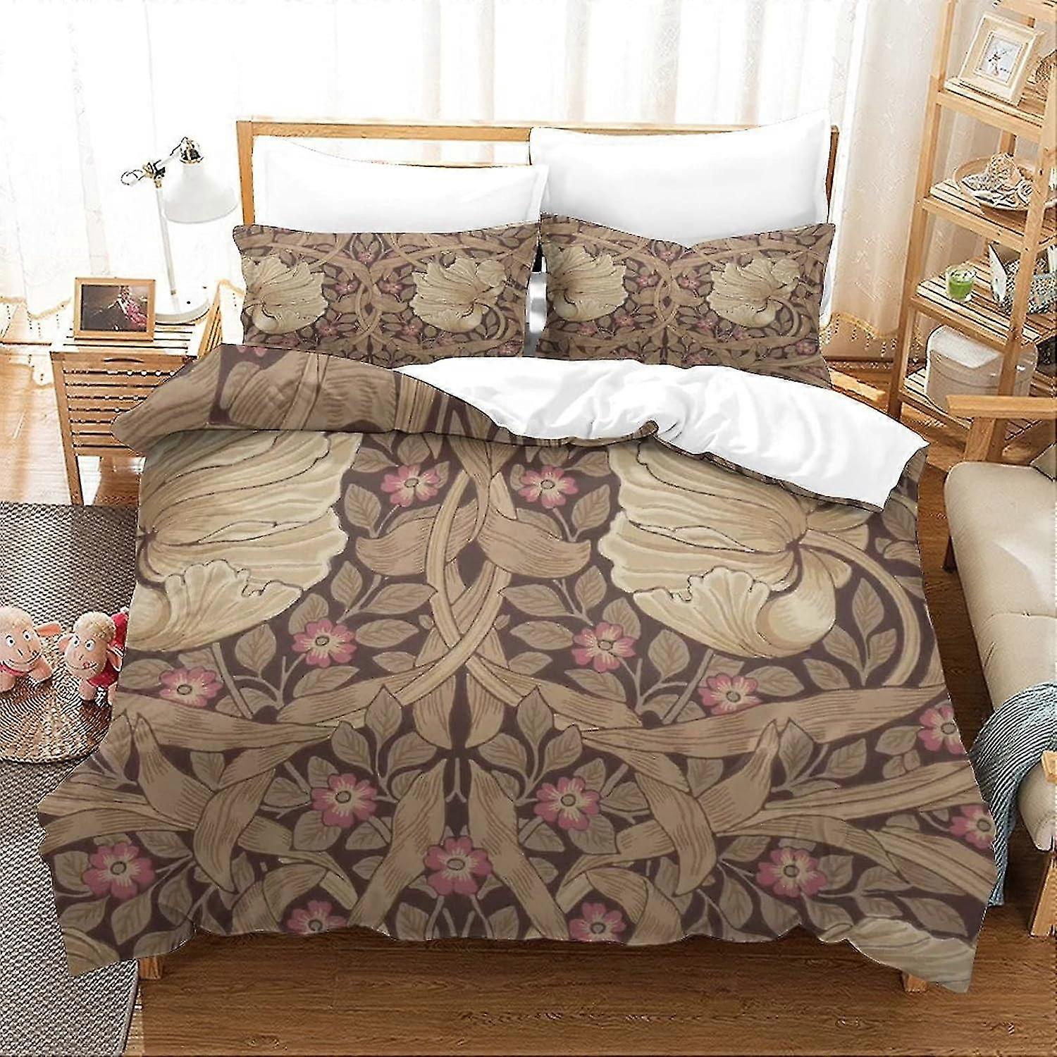 Blumenmuster 3D-Druck Bettbezugsset - Leichtes Mikrofaser-Bettwäsche-Set für Erwachsene