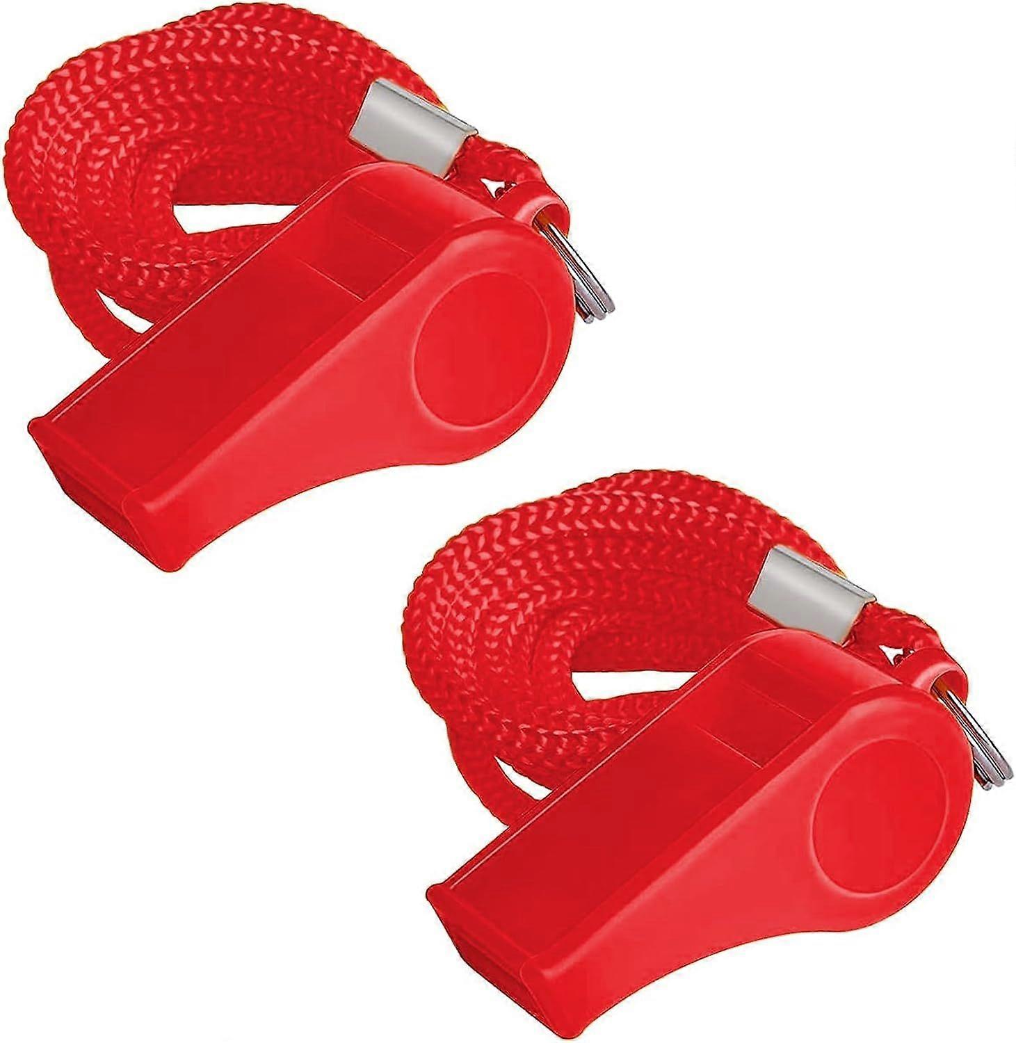 2 Pack Plastic Whistle with Lanyard, Professional Sports Whistle, Loud and Clear Sound Whistle, Perfect for Coaches, Referees, Officials, Sports Lifeg