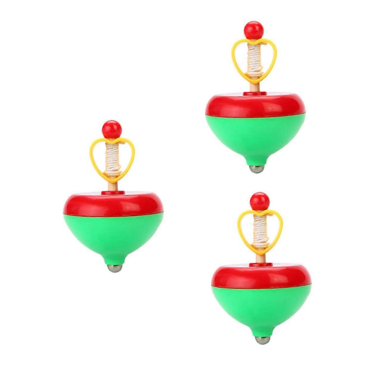 3 Pieces Pull Rope Spinning Toy Interactive Gyro Toys for Children