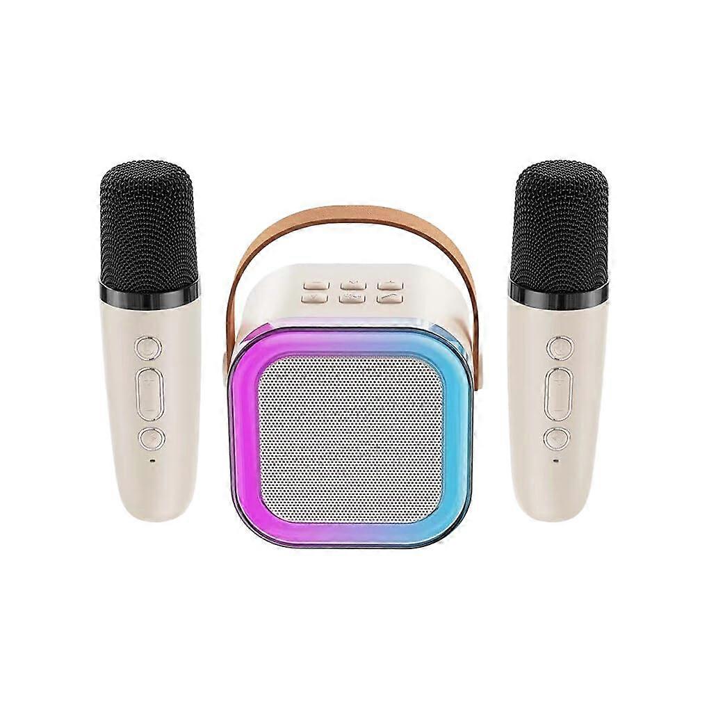Multi Connectivity Speakers Enjoy Seamless Connectivity with Bluetooth Speakers and Microphone Gift Options ABS, White 2 Microphones