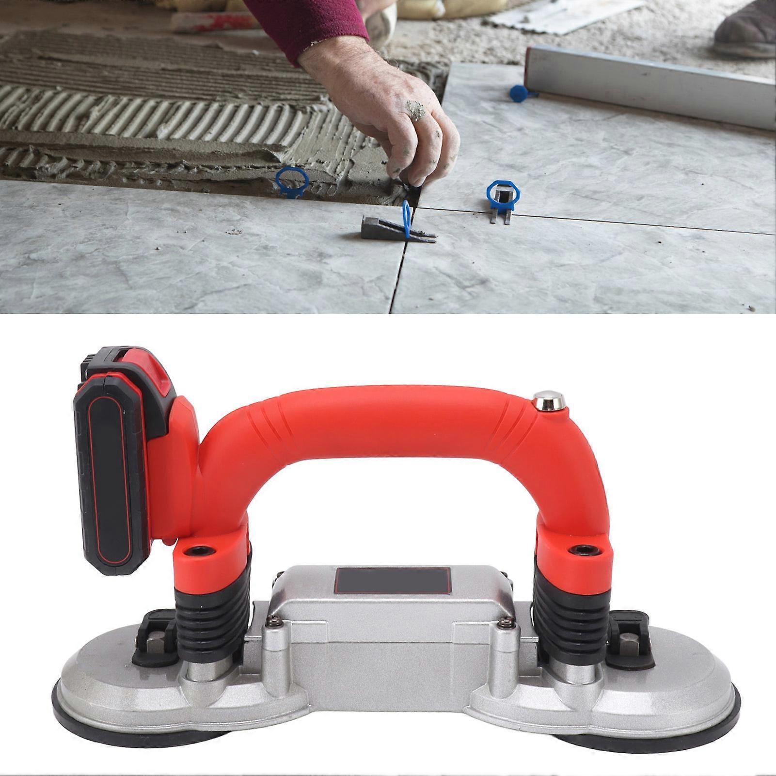 800W Tile Vibration Tool 11.5cm Diameter Double Suction Cup Handheld Tiling Vibrator Machine Adsorption 400kg 28000R 100‑240V