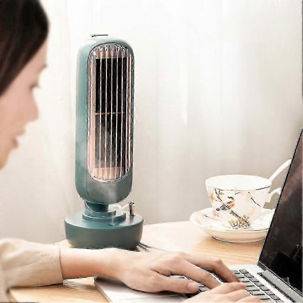 Retro Tower Fan Desktop Silent Strong Wind USB 2 in 1 Wassersprühen Lüfter Luftsysteme & Teile