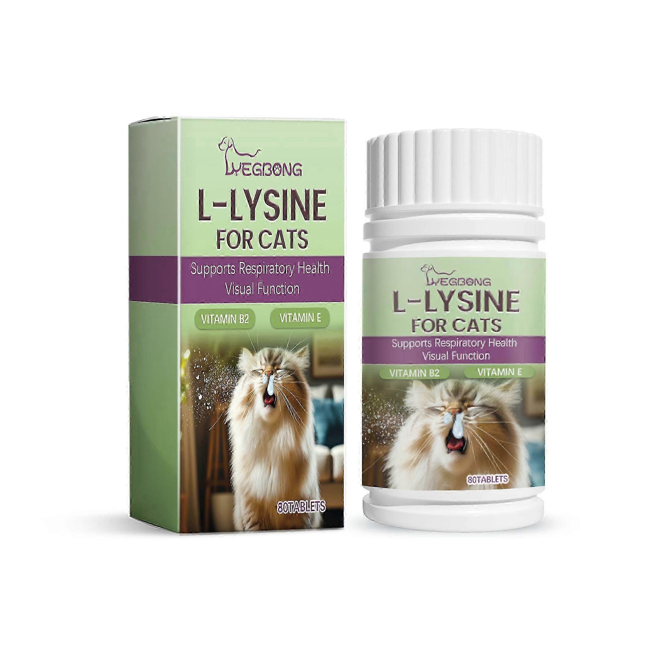 Yegbong Cat Ammoniac L-lysine Comprimés Pet Cat Soins corporels Garder le chat en bonne santé