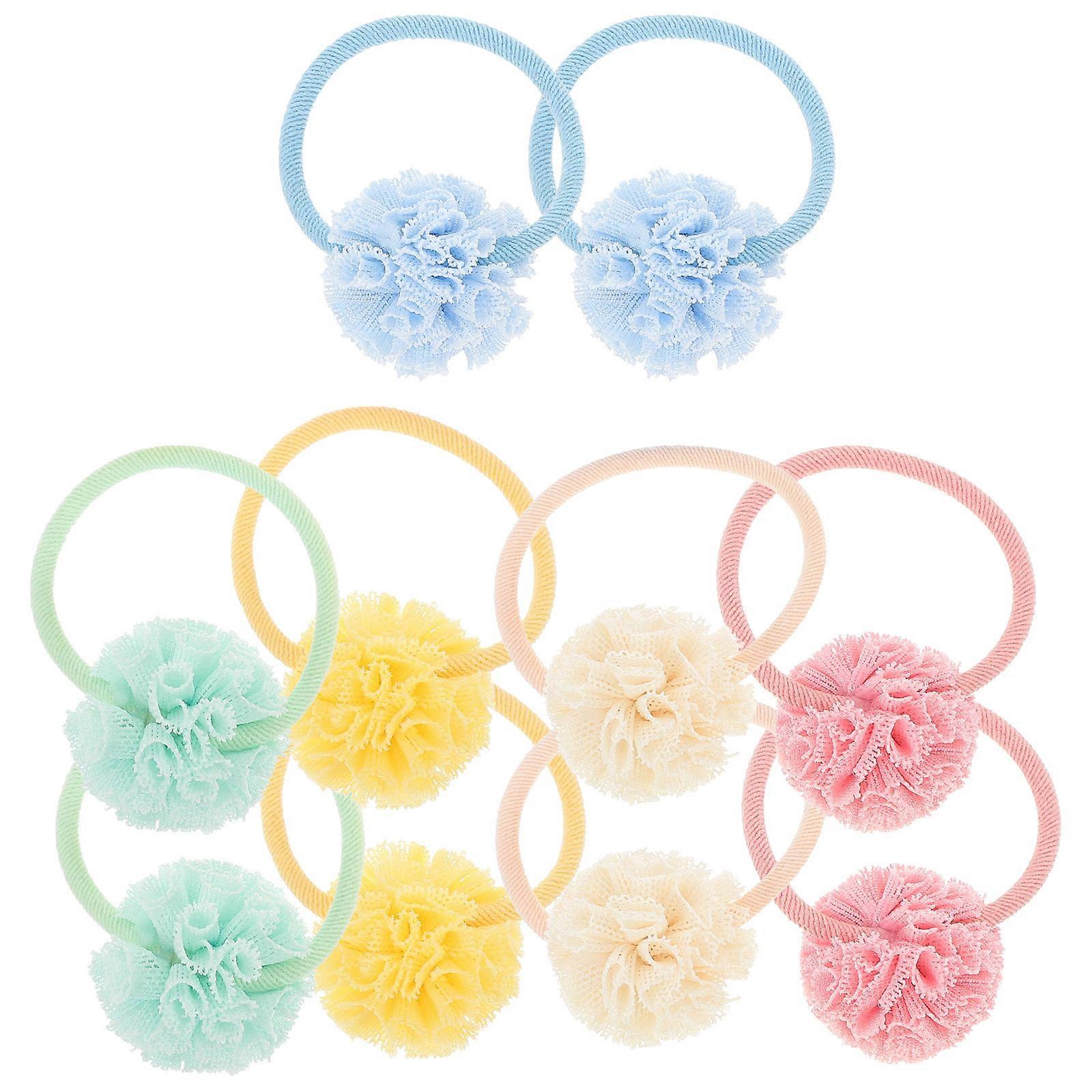 ربطات شعر من القماش للفتيات بيج تصميم بسيط ربطات شعر صغيرة 10 قطع