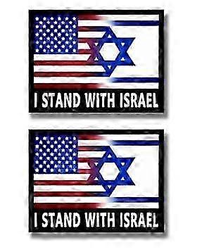 I Stand with Israel Bumper Stickers,Support for Israel,Sticks to Any Smooth Flat Surface,for Car, Truck, SUV and More 15*8.5cm