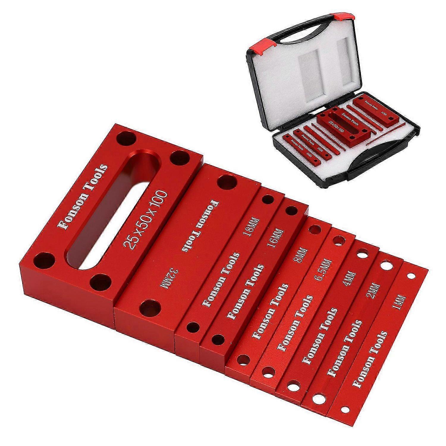 9PCS Height Gauge Blocks Aluminum Alloy Woodworking Setup Bars for Milling Machine Table Saw