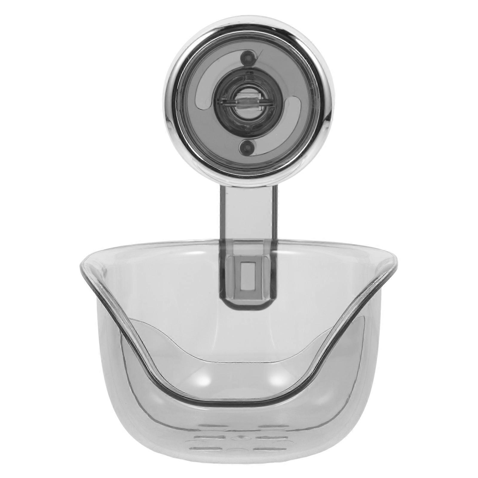 Kitchen Space Soap Holder No Drilling Organizing Small Items Transparent Gray 13.80X12.60X10.00CM Modern Design 1Pcs
