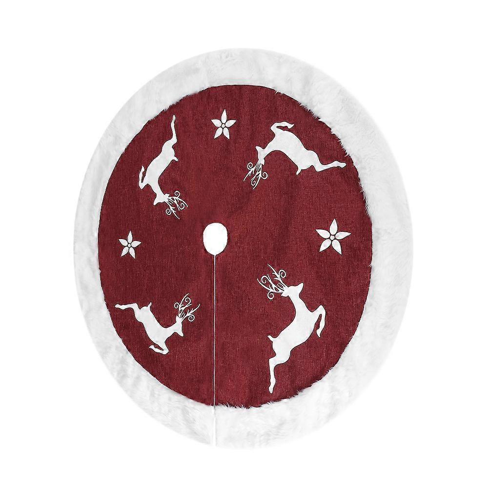 Holiday Tree Skirt Cover for Pebbles and Sand Dark Red 90cm Decoration Holder Christmas Enthusiasts 1Set