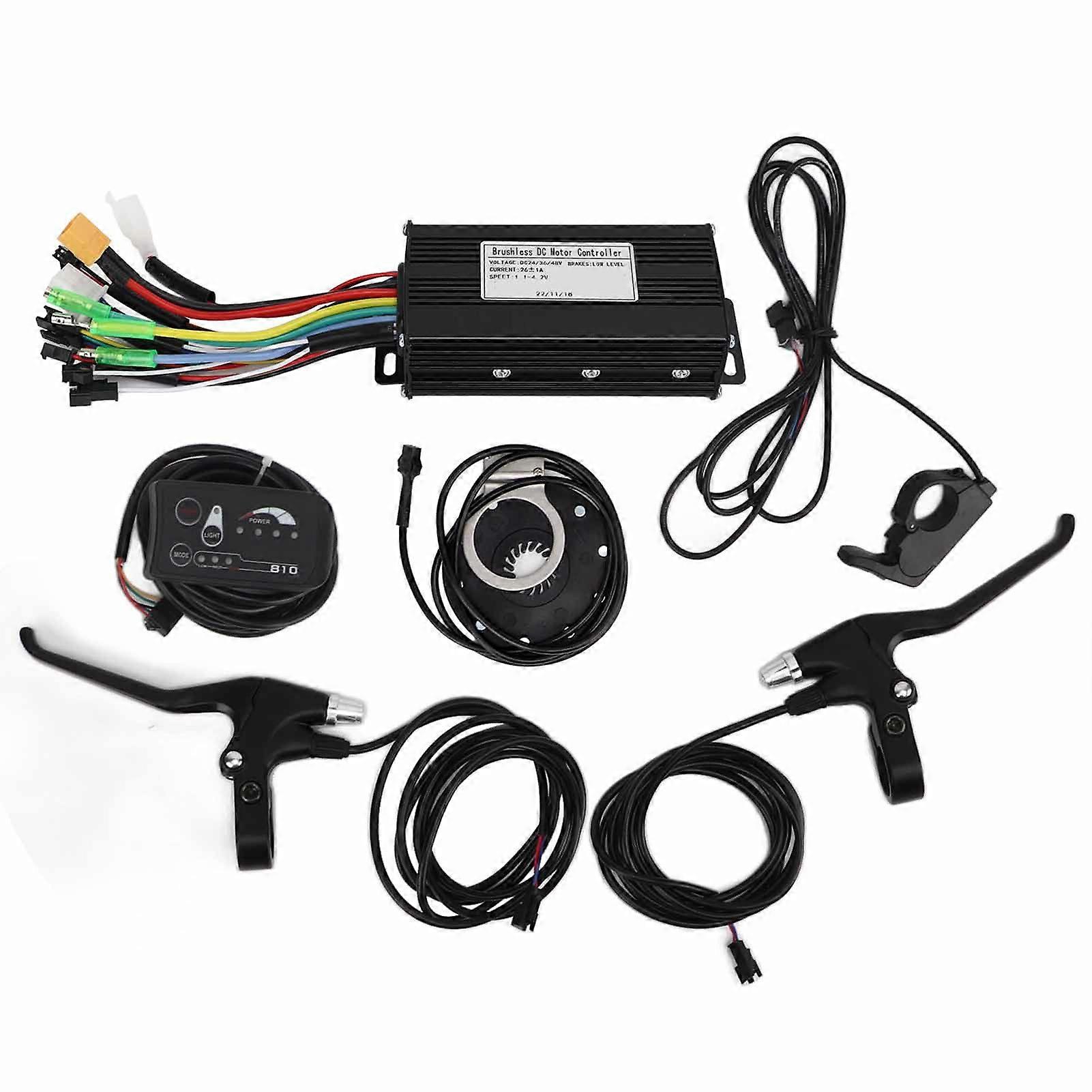 Electric Bike Motor Controller 26A DC 24V 36V 48V with S810 Panel Thumb Throttle YMQX)