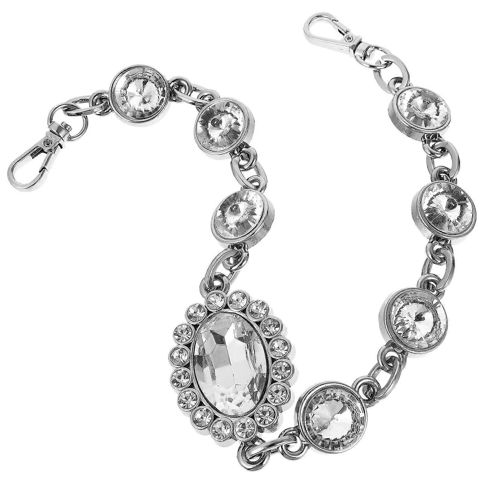 Diy Replacement Rhinestone Chain Strap For Handbag Shoulder Clutches With Buckle Durable Decorative Texture