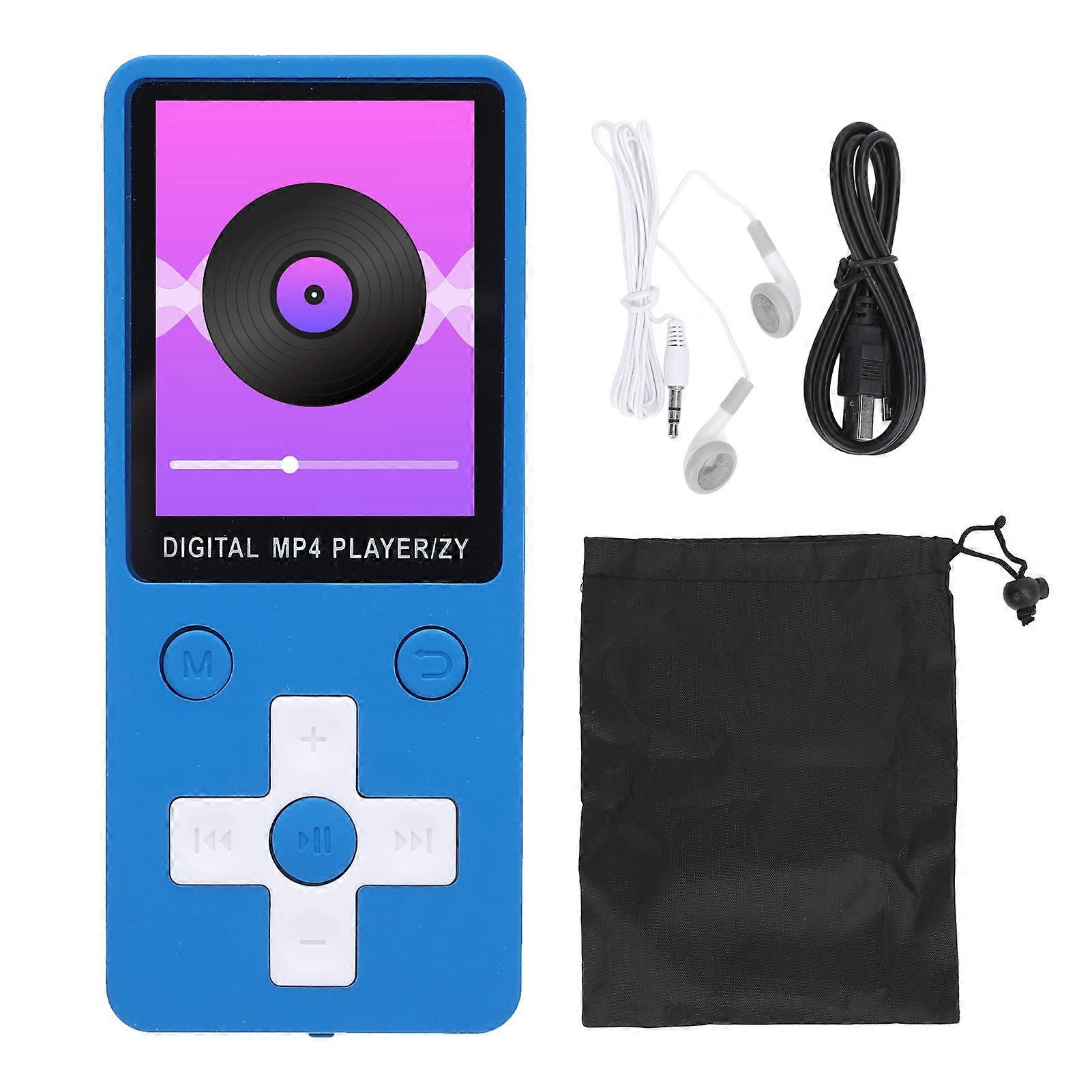 Portable Bluetooth 5.0 MP3 Player with HiFi Sound, 5-Hour Playback, for Sports - Blue