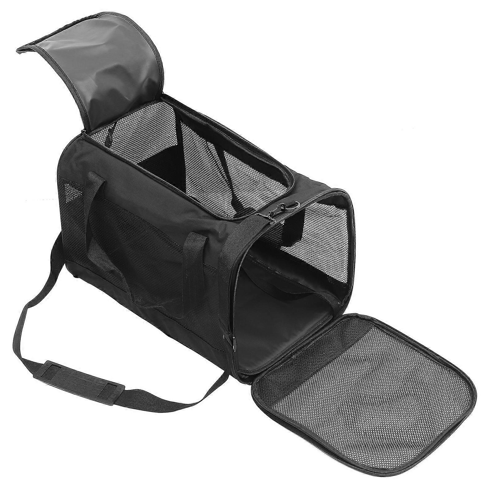 Folding Pet Carrier Bag Breathable Oxford Cloth Wear Resistant Dog Carrier With Shoulder Straps for Travel Hiking Shopping for Cats and Puppies