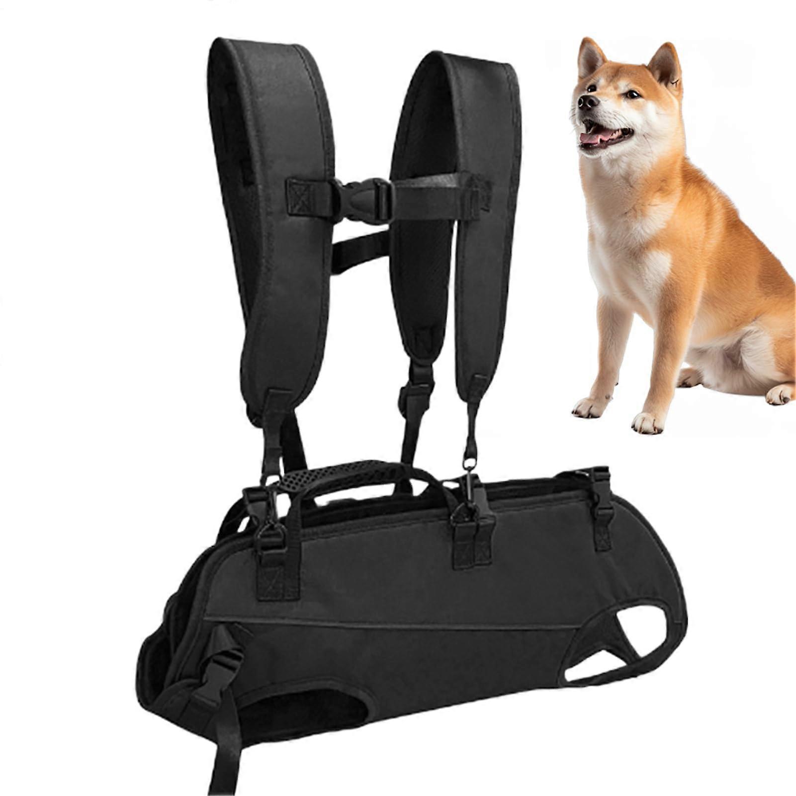 Dog Towel | Adjustable Breathable Dog Carrier for Travel, Walks, Rescue, Elderly and Disabled Pets, Black, Size S