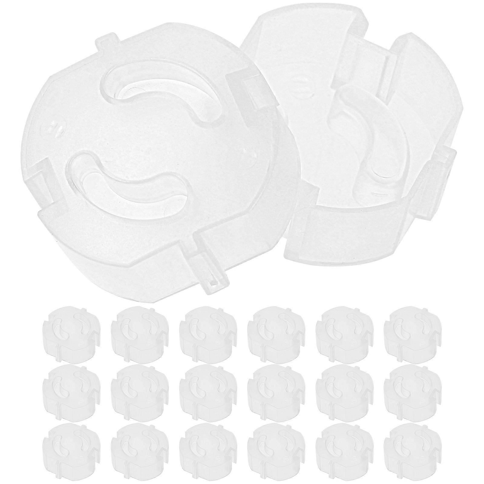 20pcs Durable Plastic Childproof Outlet Covers Socket Protectors for Prong Outlets Safety Caps to Prevent Electric Shock