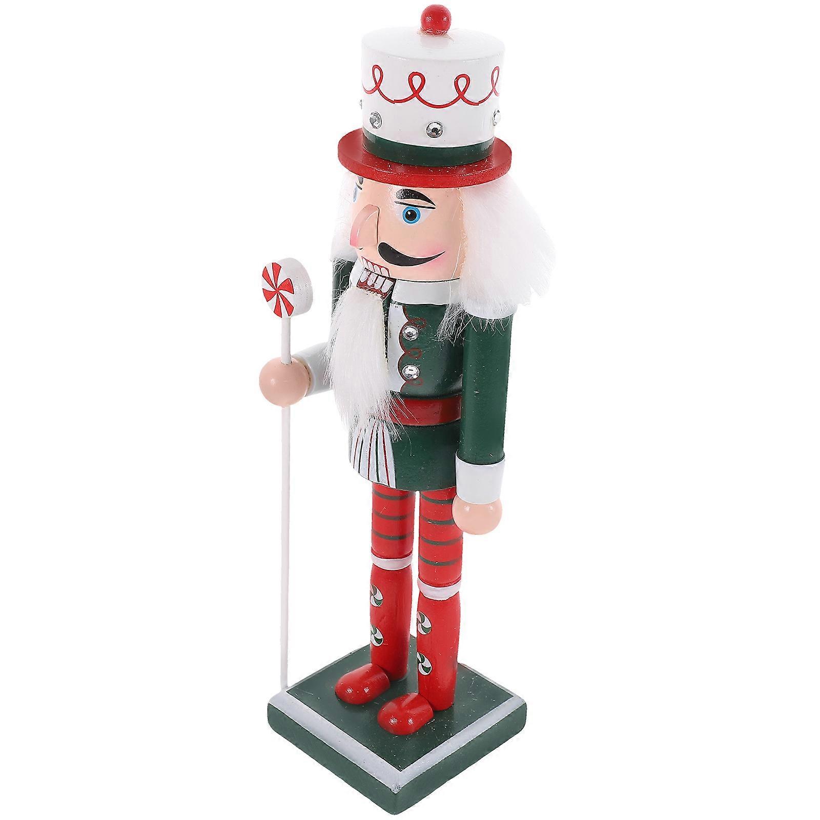 Christmas Nutcracker Decoration Standing Soldier Style Multi Color 25CM Wood Material 1Set