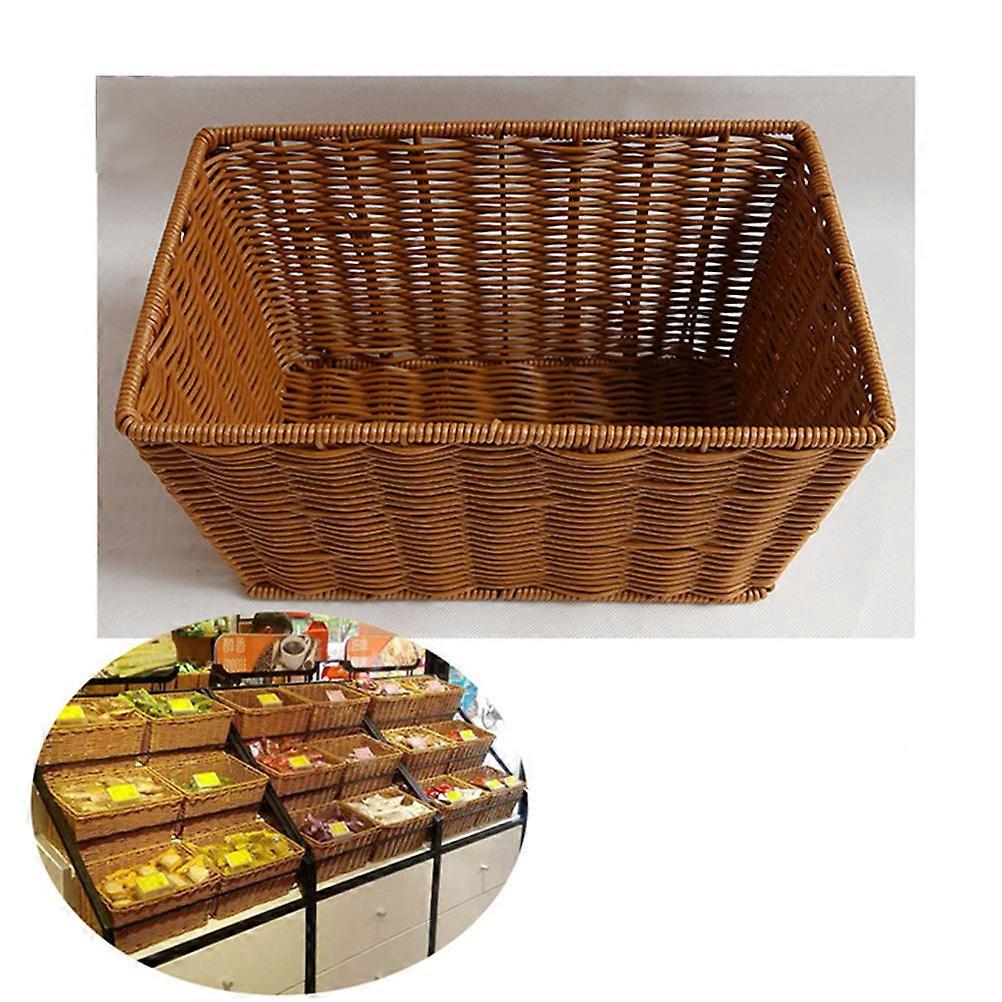 Plastic Woven Fruit Basket Simple Design Home Use Snack Storage Container 30X25CM Firm and Stable Structure 1Pcs