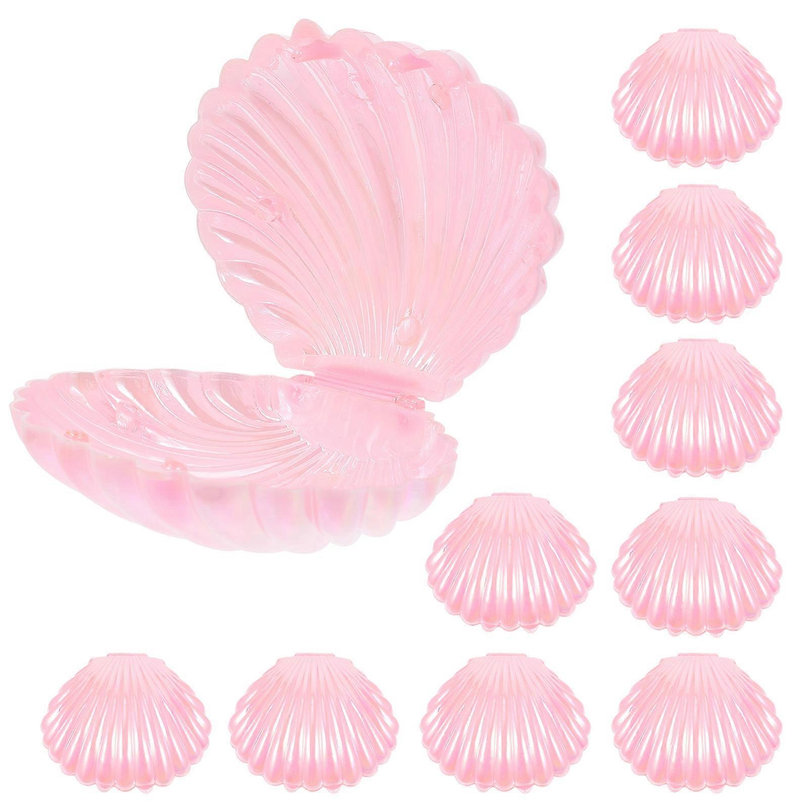 Wedding Favor Boxes Pink Portable Shell Storage Container Party 10Pcs