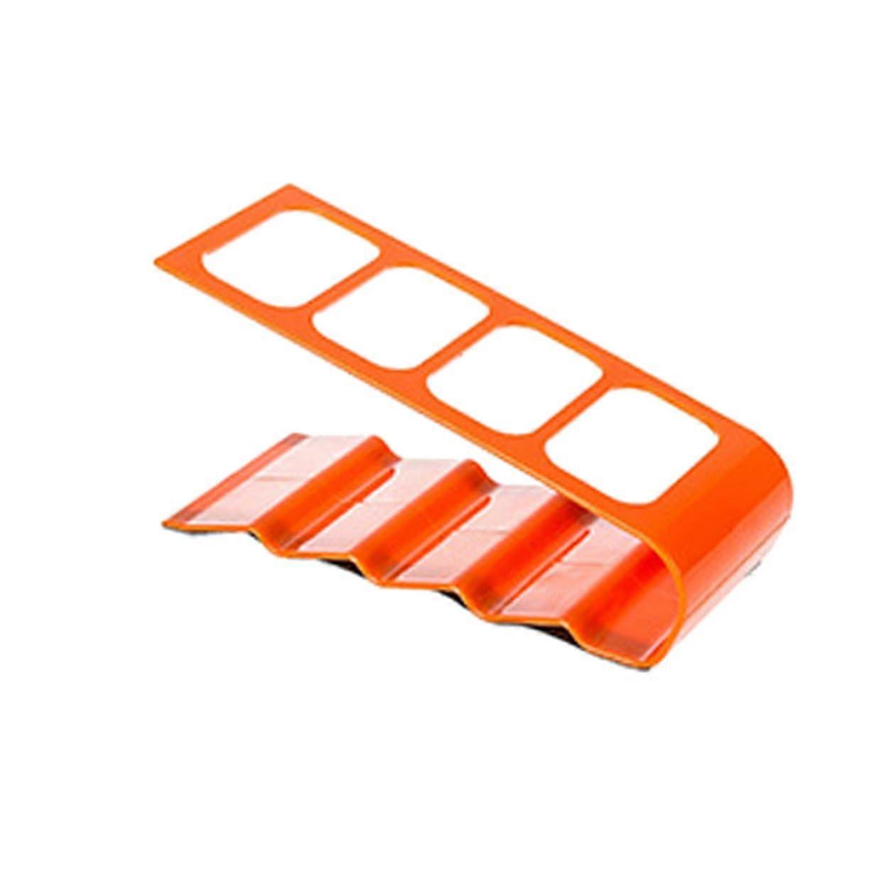 Remote Control Holder With Compartments, Orange Mobile Organizer For TV, DVD Player And Smartphone Non-Slip Base, Sturdy