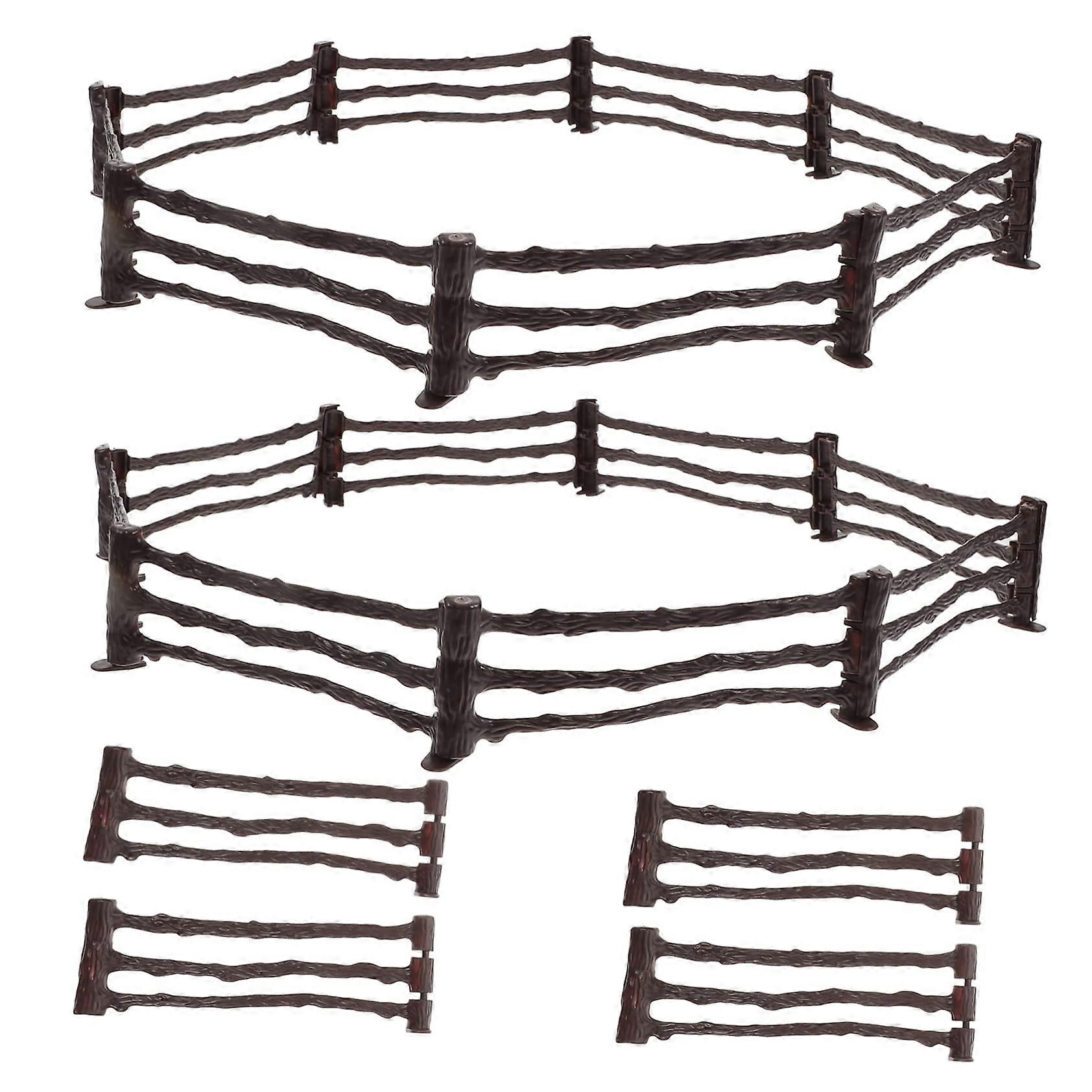 Fence Panels Pack Of 20 Mini Dollhouse Garden PVC Simulation Barn Fence Ornaments