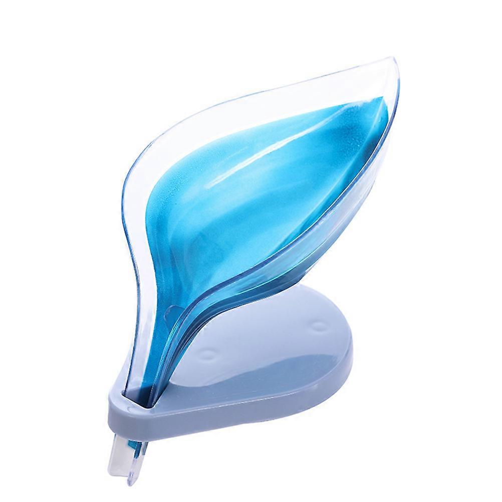 Soap Case Container Leaf Shaped Soap Holder Kitchen Supplies Grey Purple Blue 21x7x9.5cm Water Drainage 3Pcs