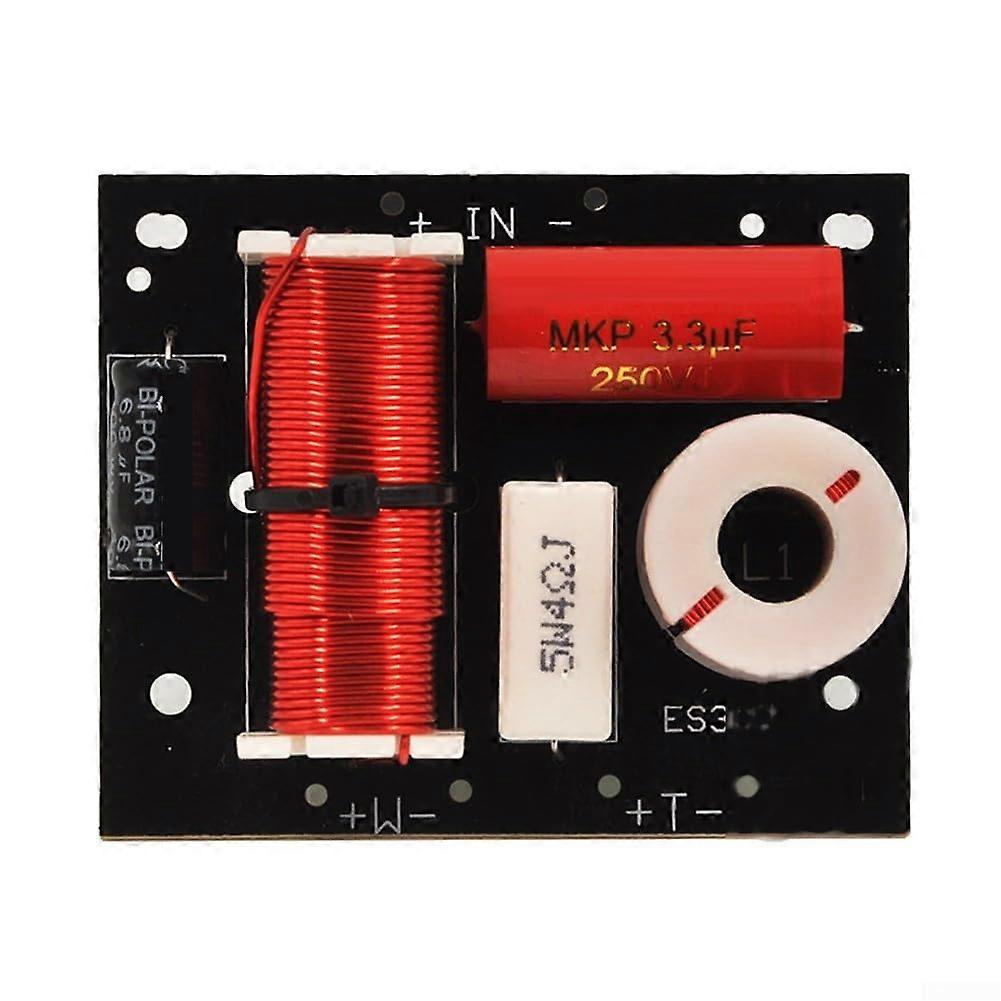 Compact 2-Way Audio Crossover with Treble and Bass Filters for Easy Integration and Enhanced Sound Quality