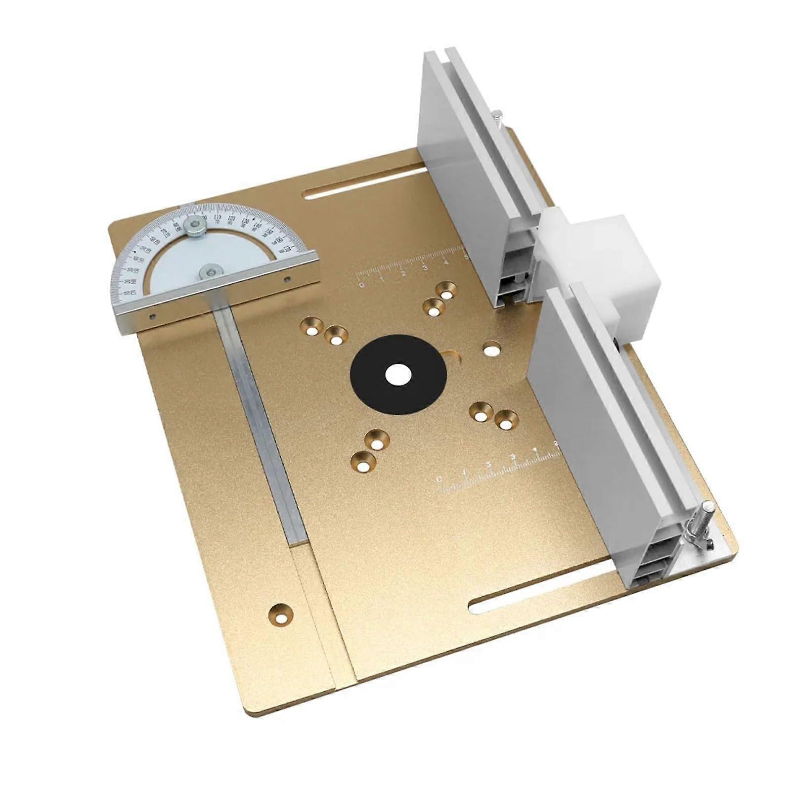 Aluminum milling table insert plate, miter gauge guide, and profile fence glide holders (YellowA)
