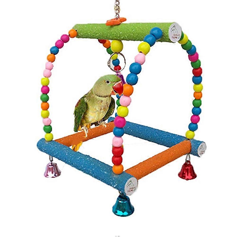 Bird Swing Stand Parrot Supplies Indoor Play Large Size Random Color Claw Sharpening Swinging Playing 1Pack